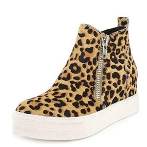 Steve Madden Wedgie Cow Hair Platform Sneakers Size 8 1/2
